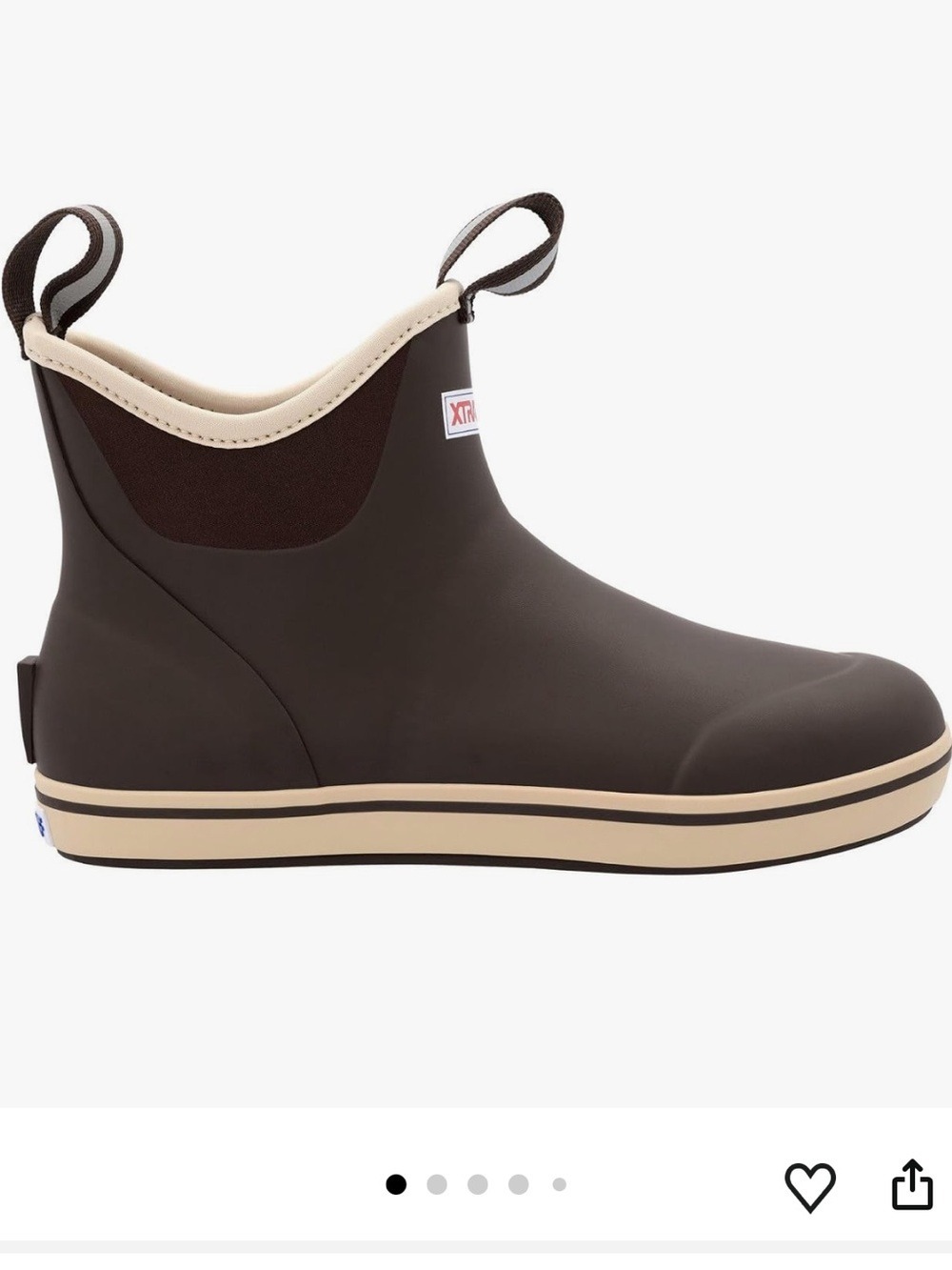 XTRATUF 6” Ankle Rain Boot - Dark Brown with Cream Trim